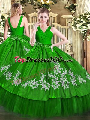 Sleeveless Zipper Floor Length Embroidery Vestidos de Quinceanera