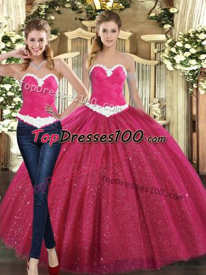 Cute Fuchsia 15th Birthday Dress Military Ball and Sweet 16 and Quinceanera with Ruching Sweetheart Sleeveless Lace Up