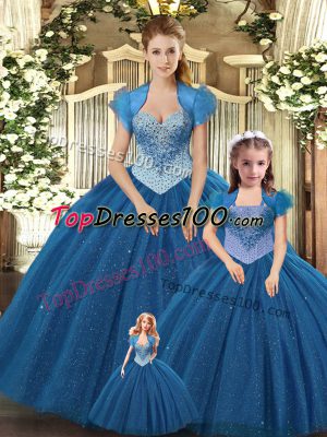 Floor Length Ball Gowns Sleeveless Teal 15 Quinceanera Dress Lace Up