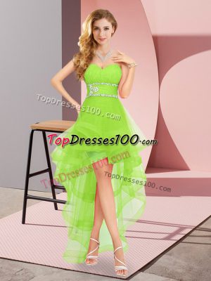 High Low Lace Up Vestidos de Damas for Prom and Party and Wedding Party with Beading