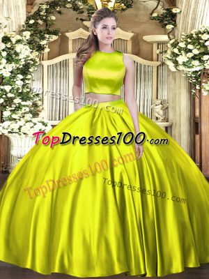 Beauteous Floor Length Olive Green Quinceanera Dress High-neck Sleeveless Criss Cross