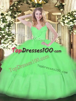Superior Floor Length Zipper Vestidos de Quinceanera for Military Ball and Sweet 16 and Quinceanera with Ruffled Layers