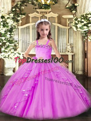 Most Popular Floor Length Ball Gowns Sleeveless Lilac Party Dress Lace Up