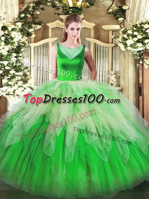 Multi-color Sleeveless Tulle Side Zipper Sweet 16 Quinceanera Dress for Sweet 16 and Quinceanera