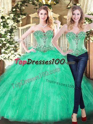 Popular Organza Sleeveless Floor Length Quinceanera Dresses and Beading and Ruffles