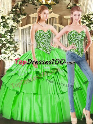 Adorable Sweetheart Sleeveless Lace Up Quinceanera Dresses Tulle