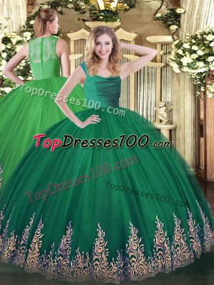 Sweet Floor Length Ball Gowns Sleeveless Turquoise Ball Gown Prom Dress Lace Up