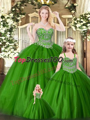 Superior Floor Length Green Quinceanera Dresses Sweetheart Sleeveless Lace Up