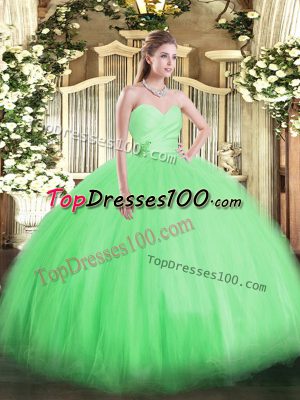 Top Selling Sleeveless Floor Length Beading Lace Up Quinceanera Gowns with Green