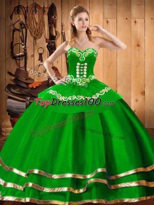 Spectacular Sleeveless Lace Up Floor Length Embroidery Quinceanera Gowns