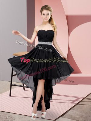 Flirting Black Sweetheart Lace Up Beading Wedding Party Dress Sleeveless