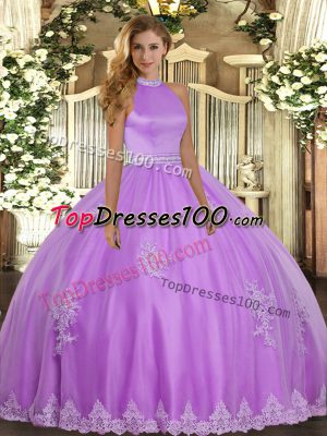 Latest Sleeveless Backless Floor Length Beading and Appliques Vestidos de Quinceanera