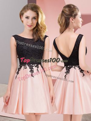 Lace Wedding Party Dress Pink Zipper Sleeveless Mini Length