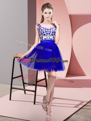 Bateau Sleeveless Tulle Dama Dress Lace Zipper