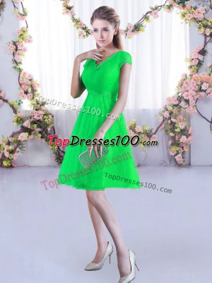 Lace Cap Sleeves Mini Length Bridesmaid Dresses and Lace