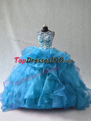 Modern Sleeveless Ruffles Side Zipper Quinceanera Dress