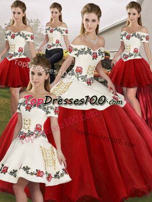 Organza Sleeveless Floor Length Quinceanera Dress and Embroidery