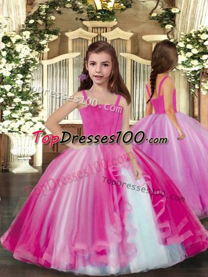 High Quality Floor Length Ball Gowns Sleeveless Lilac Pageant Dress Toddler Lace Up