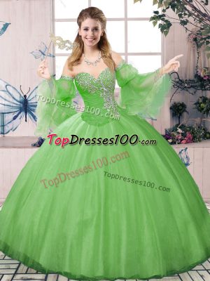 Affordable Long Sleeves Lace Up Floor Length Beading Quince Ball Gowns