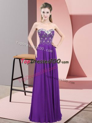 Sleeveless Beading Zipper Prom Dress