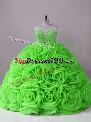 Noble Sweetheart Neckline Beading Quince Ball Gowns Sleeveless Lace Up