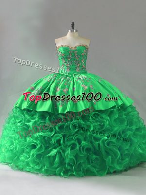 Vintage Green 15 Quinceanera Dress Sweetheart Sleeveless Lace Up