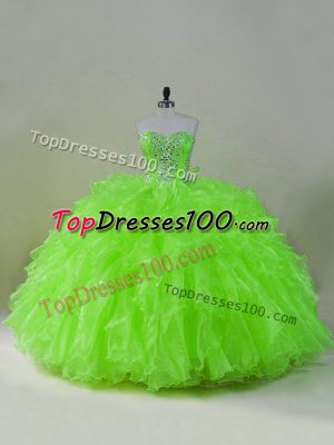 Ruffles 15th Birthday Dress Lace Up Sleeveless Floor Length