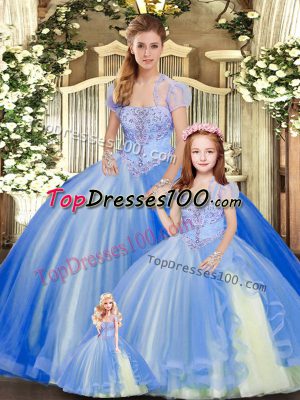 Amazing Sleeveless Beading and Ruffles Lace Up Sweet 16 Dresses
