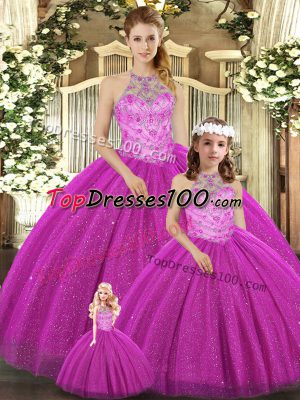 Super Sleeveless Lace Up Floor Length Beading Sweet 16 Dresses