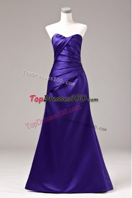 Sweetheart Sleeveless Lace Up Prom Dresses Purple Satin