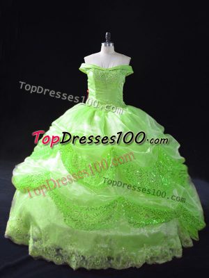 Sumptuous Lace Up Quinceanera Dresses Beading and Appliques and Pick Ups Sleeveless Floor Length