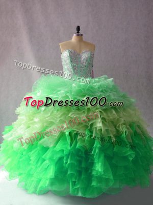 Ball Gowns Sweet 16 Quinceanera Dress Multi-color Sweetheart Organza Sleeveless Floor Length Lace Up