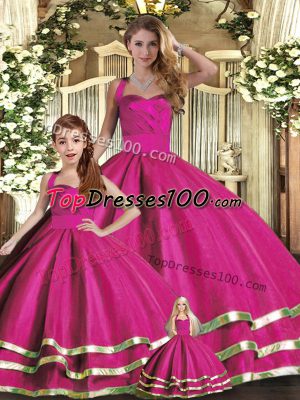 Captivating Tulle Sleeveless Floor Length Quinceanera Dresses and Ruffled Layers