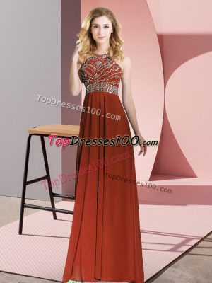 Sleeveless Beading Backless Dress for Prom
