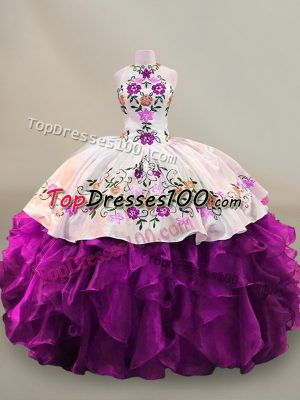 Exquisite Floor Length Ball Gowns Sleeveless Purple Sweet 16 Dresses Lace Up