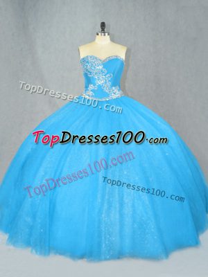 Luxurious Sweetheart Sleeveless Tulle Quinceanera Dress Beading Lace Up