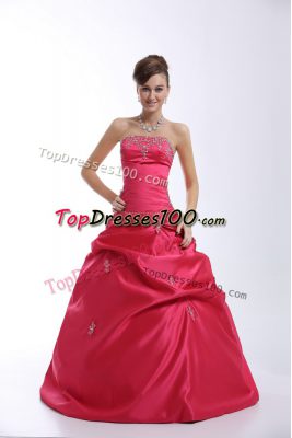 Hot Sale Sleeveless Lace Up Floor Length Appliques Sweet 16 Dresses