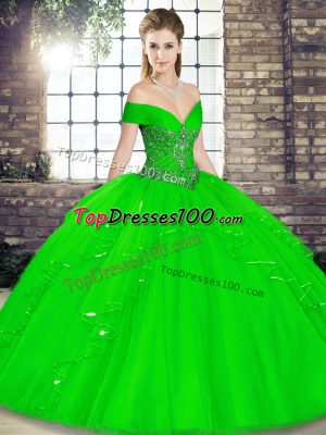 Sleeveless Lace Up Floor Length Beading and Ruffles 15 Quinceanera Dress