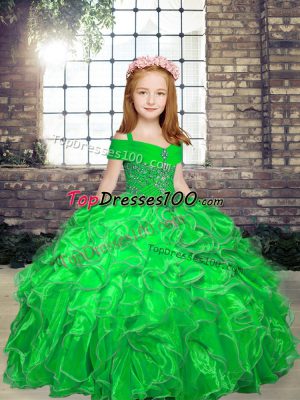 Custom Designed Sleeveless Organza Lace Up Pageant Dress Wholesale for Party and Wedding Party