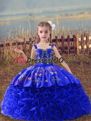 Discount Sleeveless Sweep Train Lace Up Embroidery Pageant Dress for Womens