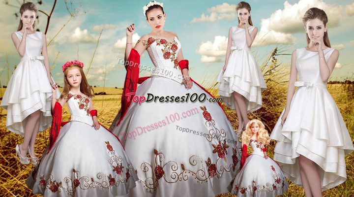 Shining Floor Length Ball Gowns Sleeveless White 15 Quinceanera Dress Lace Up