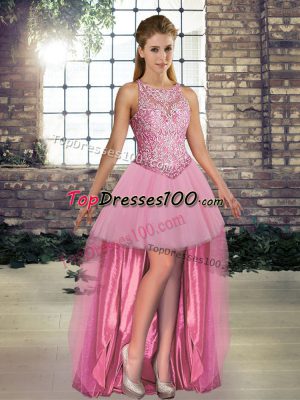 Delicate Sleeveless Beading Lace Up Party Dresses