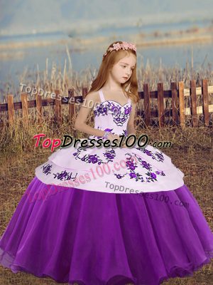 High Quality Sleeveless Embroidery Lace Up Pageant Dresses