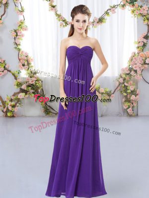 Custom Designed Purple Sweetheart Neckline Ruching Quinceanera Dama Dress Sleeveless Zipper