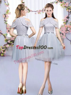 Custom Fit Sleeveless Lace and Belt Zipper Bridesmaid Gown