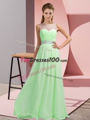 Scoop Neckline Beading Prom Party Dress Sleeveless Backless