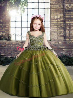 Sleeveless Beading Lace Up Little Girls Pageant Dress Wholesale