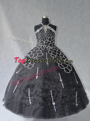 Sleeveless Beading Lace Up 15th Birthday Dress