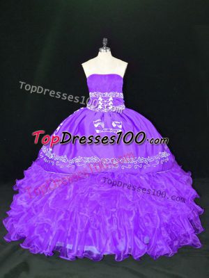 Trendy Floor Length Ball Gowns Sleeveless Lavender 15 Quinceanera Dress Lace Up