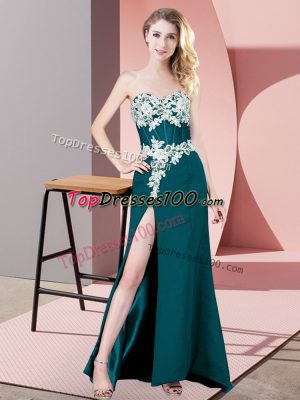 Captivating Teal Sweetheart Neckline Lace and Appliques Sleeveless Zipper